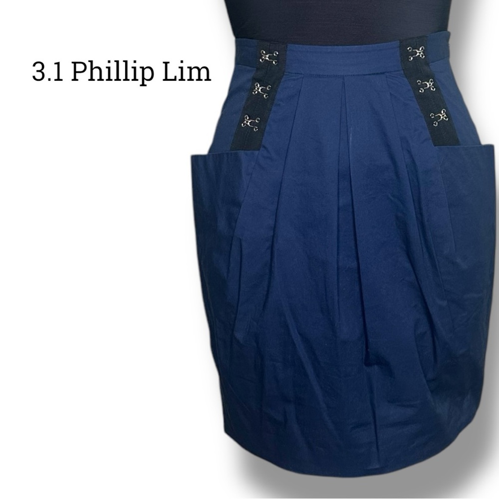 PHILLIP LIM 3.1 EYE AND HOOK PANELED SKIRT size 0 EUC!